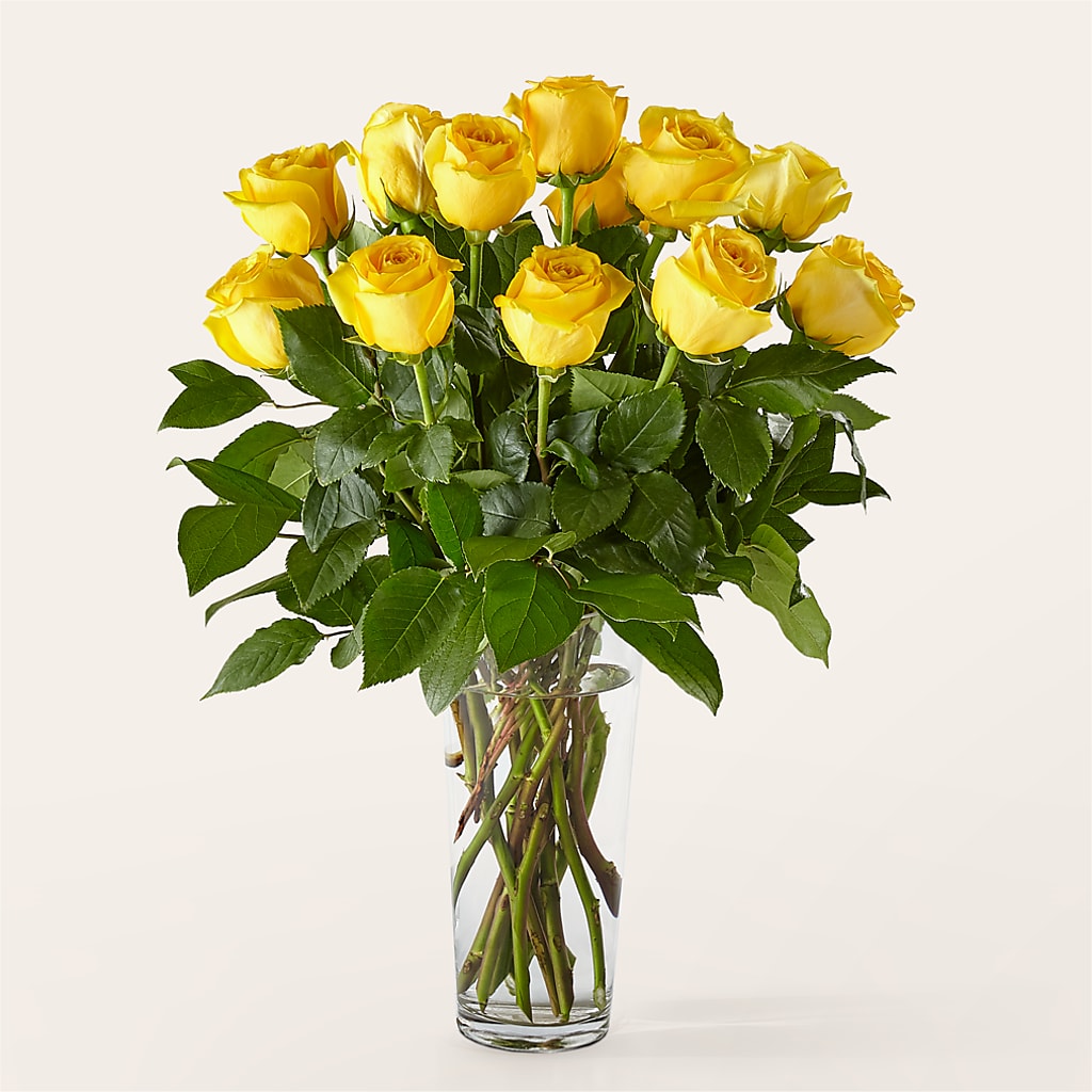 Long Stem Yellow Rose Bouquet – Hartland Flowers And Events, Hartland MI