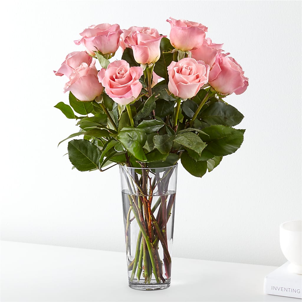 Long Stem Pink Rose Bouquet – Hartland Flowers And Events, Hartland MI