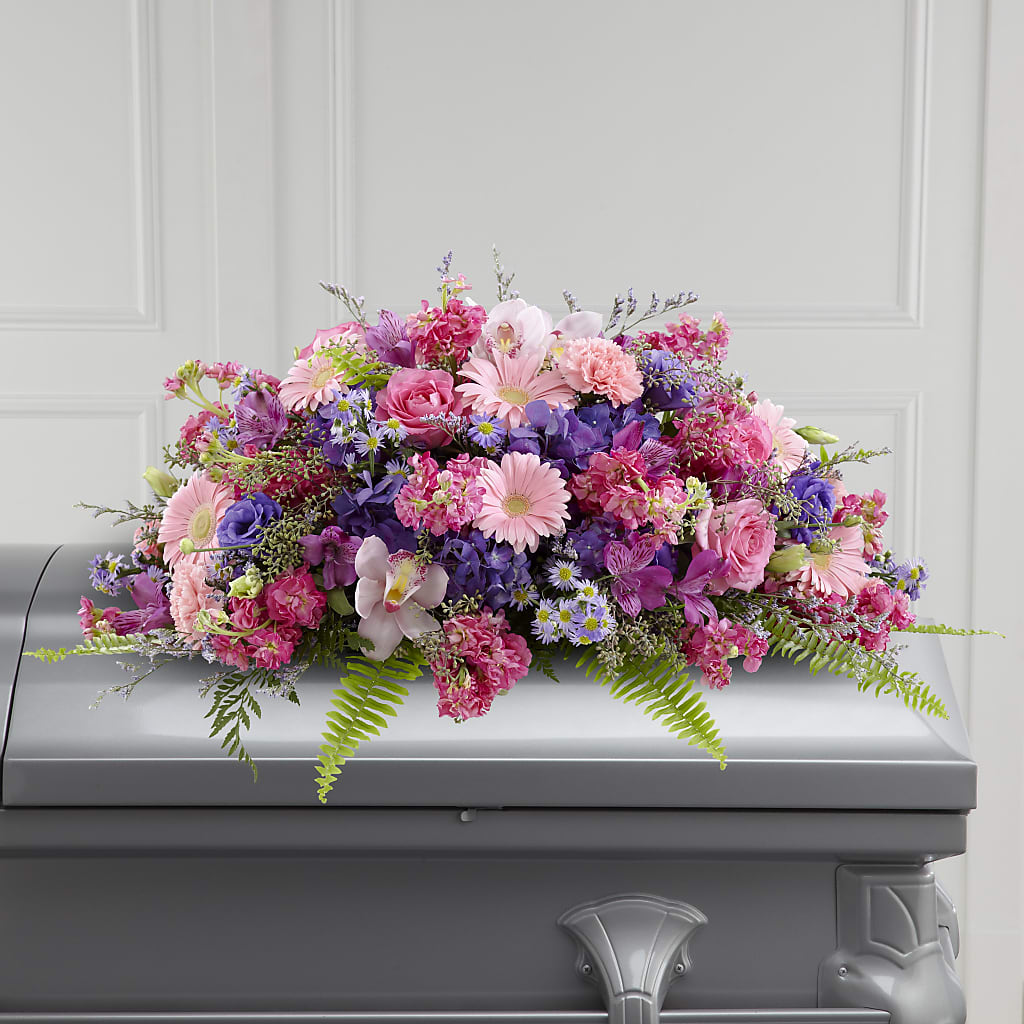 Glorious Garden Casket Spray – Hartland Flowers And Events, Hartland MI