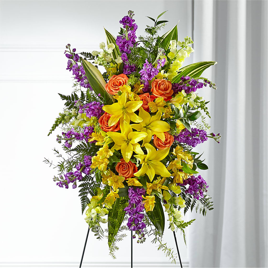 Thoughtful Prayers Standing Spray – Hartland Flowers And Events, Hartland MI