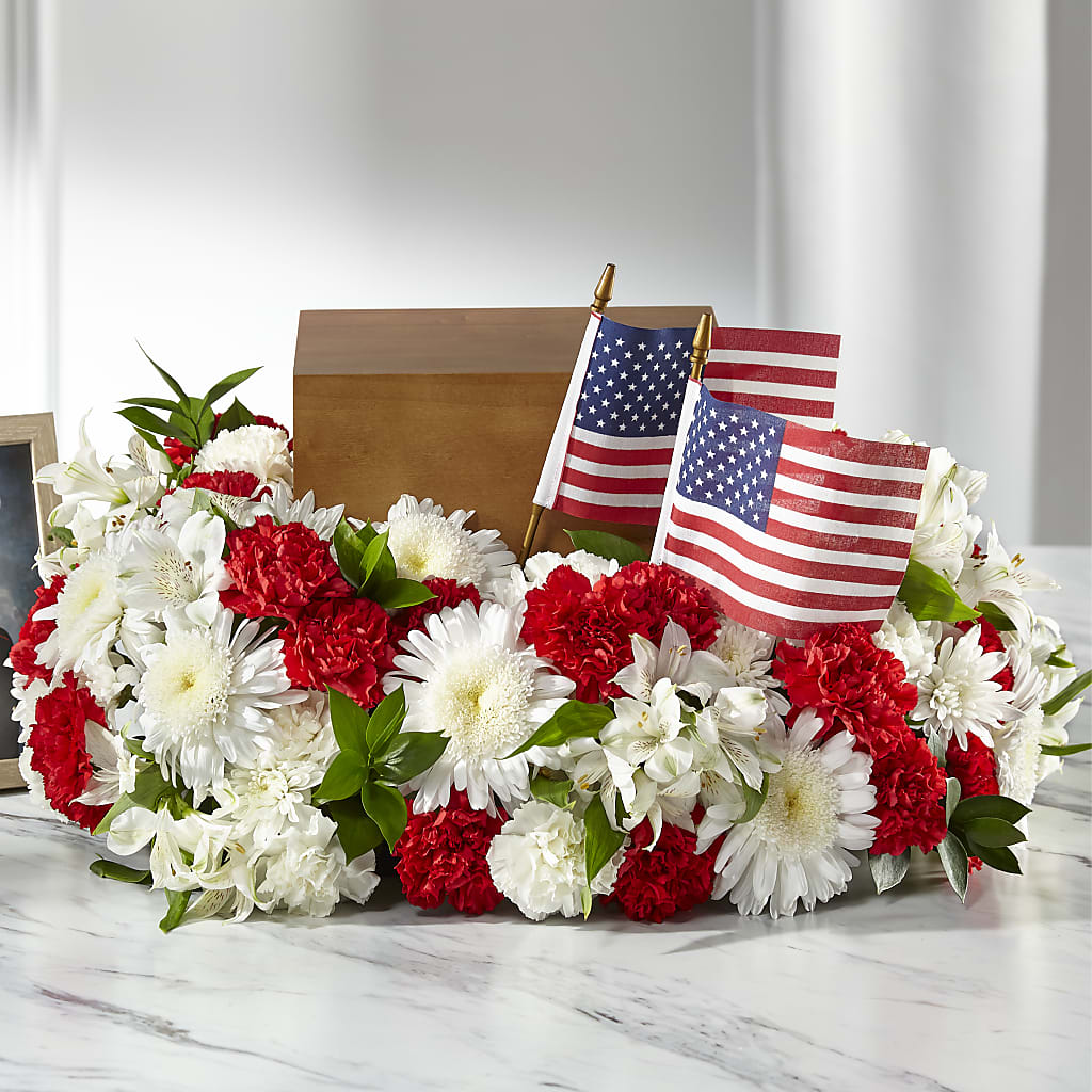 Spirit of Patriotism Cremation Adornment – Hartland Flowers And Events, Hartland MI