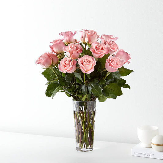 Long Stem Pink Rose Bouquet – HARTLAND FLOWERS AND EVENTS, Hartland MI