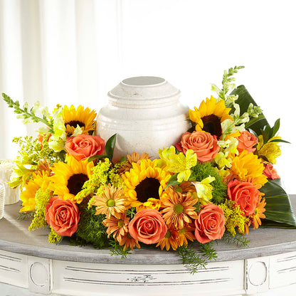 Faithful Sunflower Cremation Adornment –  Hartland Flowers And Events, Hartland MI